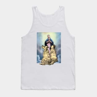 Dogs watch the Mother of Jesus Santa Maria Tank Top